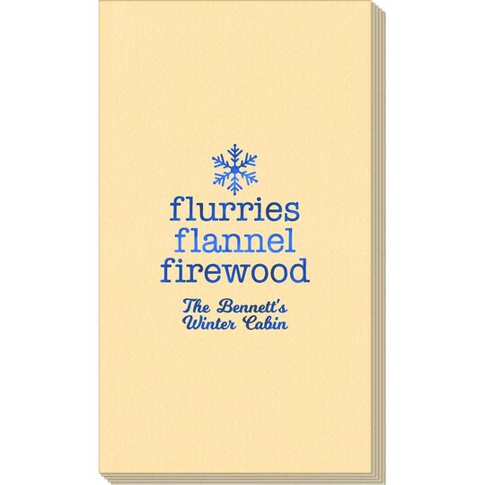 Flurries Flannel Firewood Linen Like Guest Towels